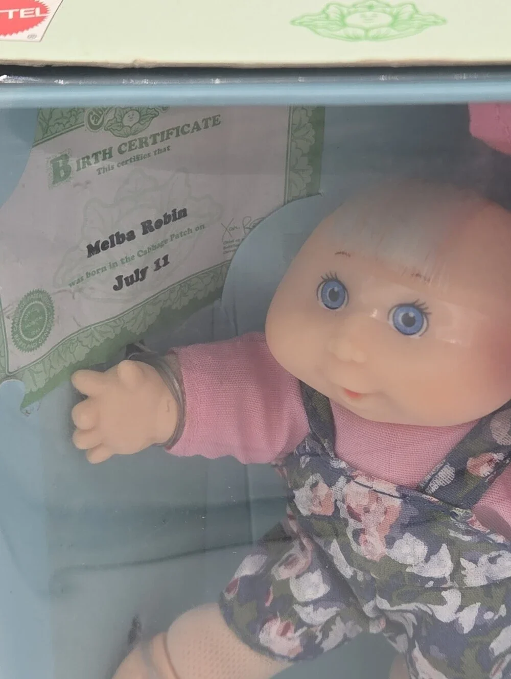 Vintage 1995 Mattel Cabbage Patch Kids 4.5” Baby Melba Robin DOB July 11
